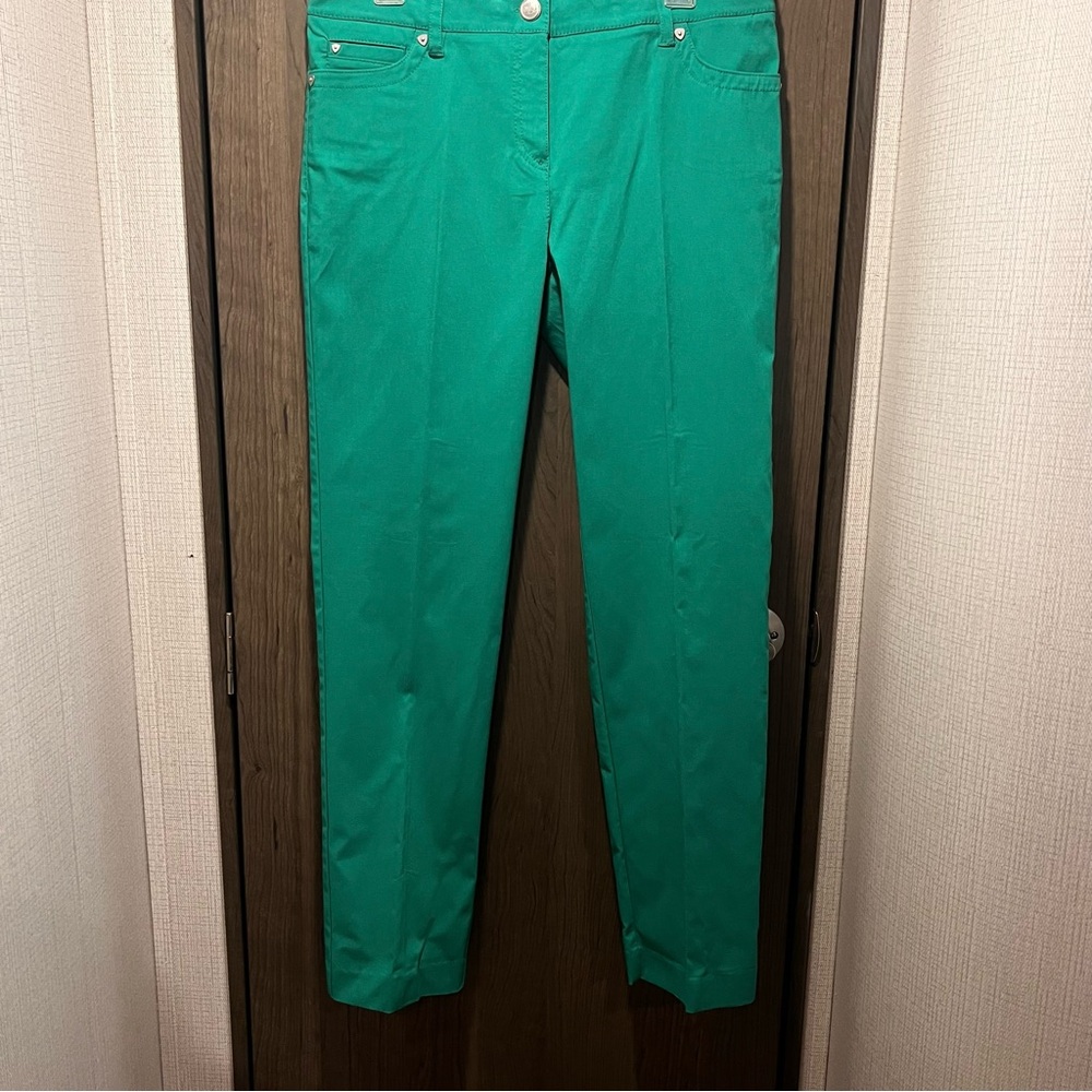 Zac & Rachel Slim Ankle Pants Green Size 10 Stretch